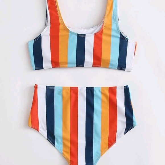 Colorful Striped Bikini Set - Picture 2 of 2